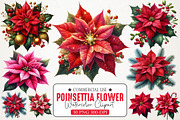 Festive Poinsettia Flower Clipart Bu, an Illustration by RobertsArt (Thumbnail 1 of 7)