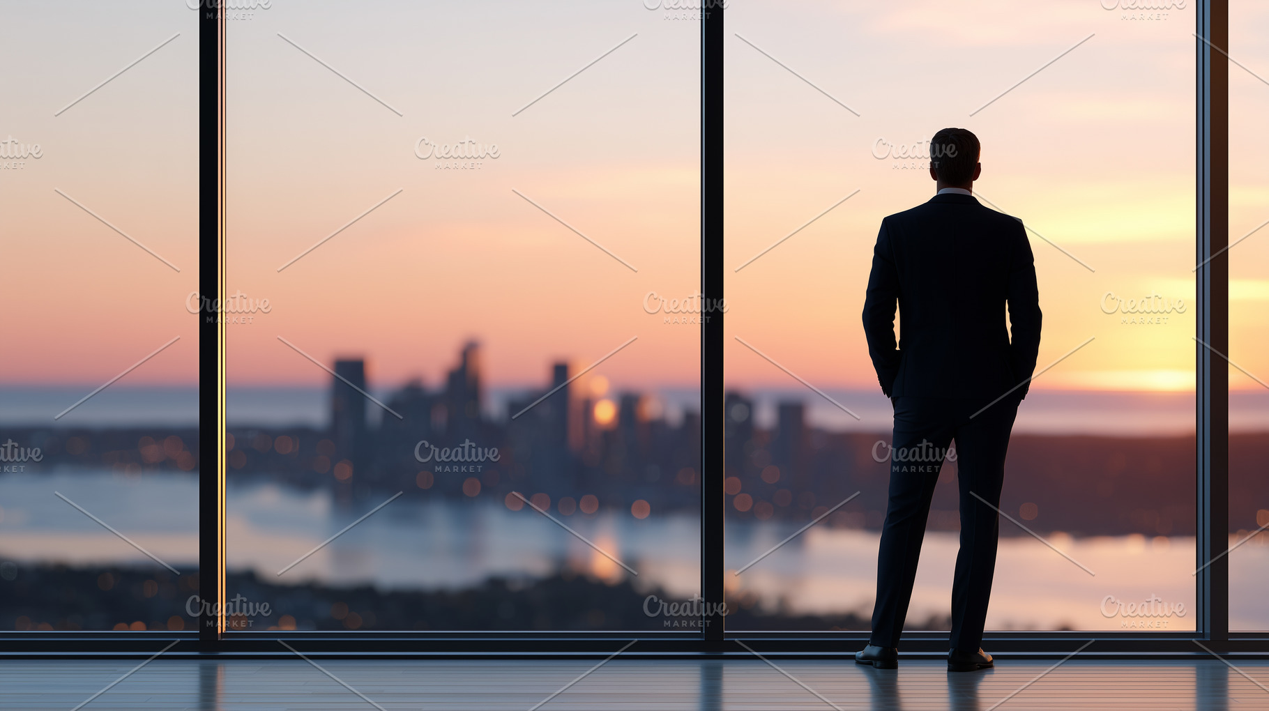 Elegant businessman standing by, a Business Photo by MistyDay