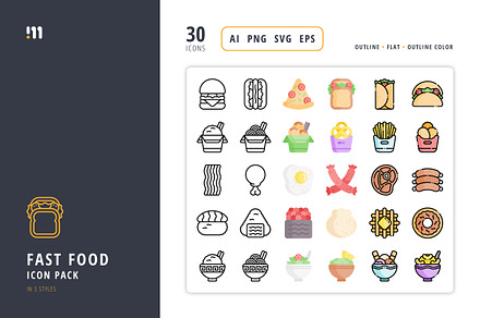 Fast Food Icon Set