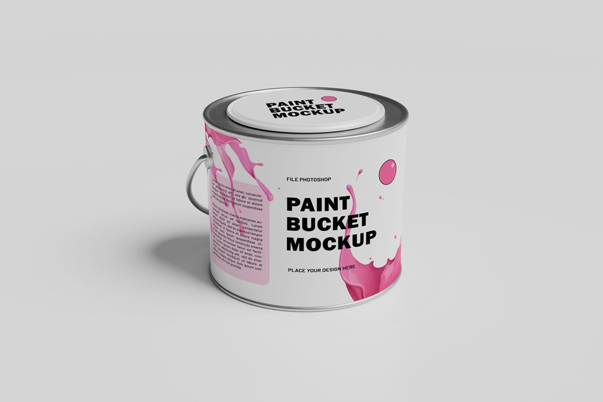 Bucket Paint Mockup, a Cups & Container Mockup by Pexelyou (Photo 3 of 6)