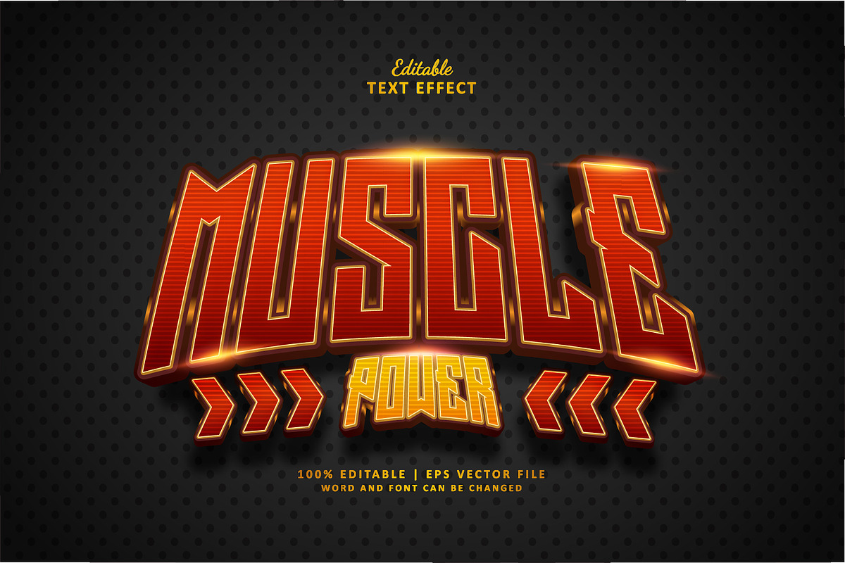 Text Effect Muscle Power, a Layer Style Add-On by Navy Graphic