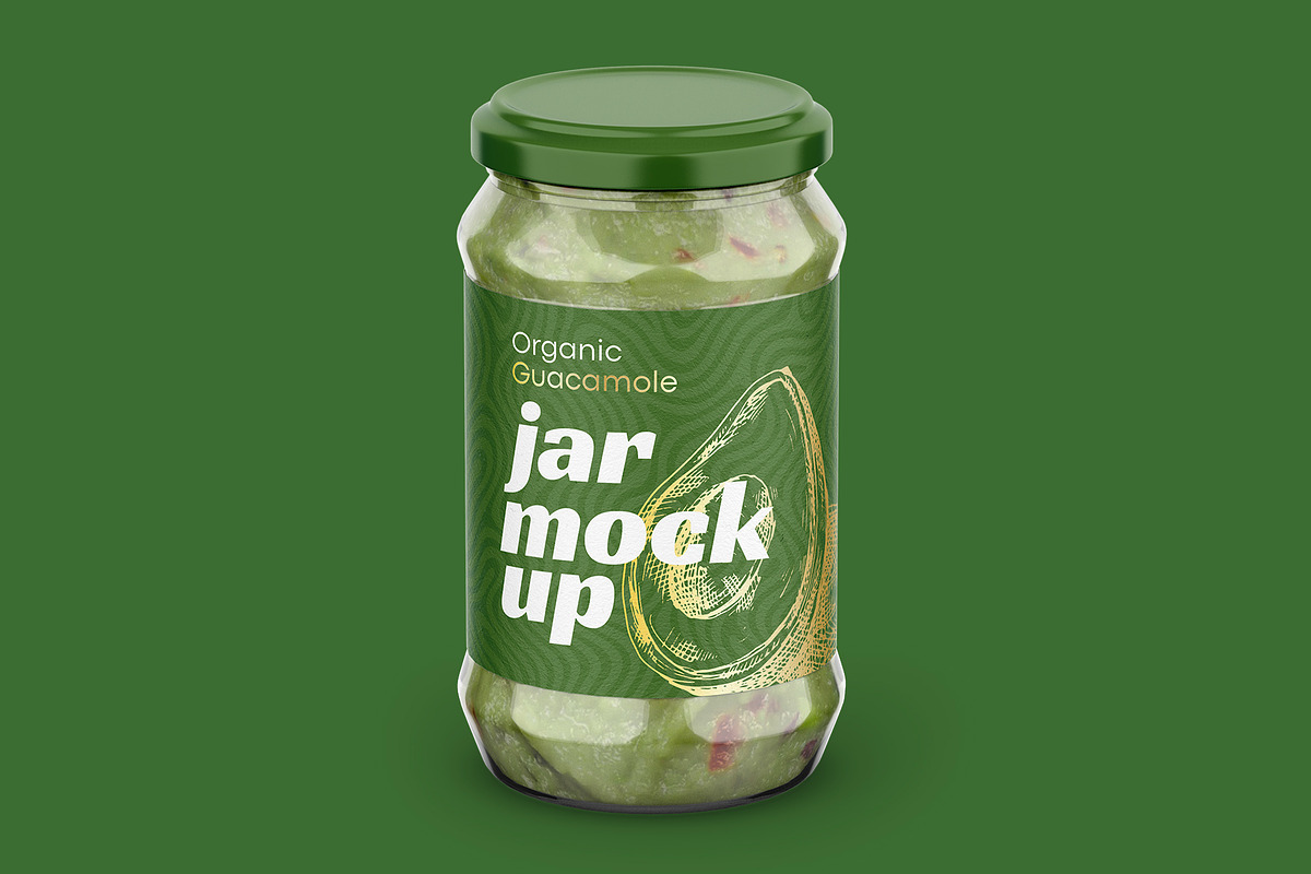 Guacamole Jar Mockup, a Packaging Mockup by Dev.Rawat21 (Photo 4 of 4)