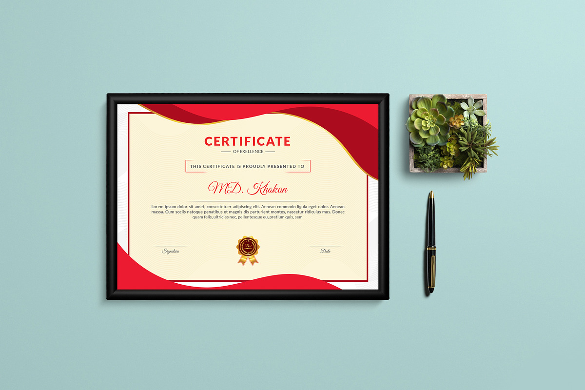 Creative Certificate Design Template, a Stationery Template by MRI STUDIO