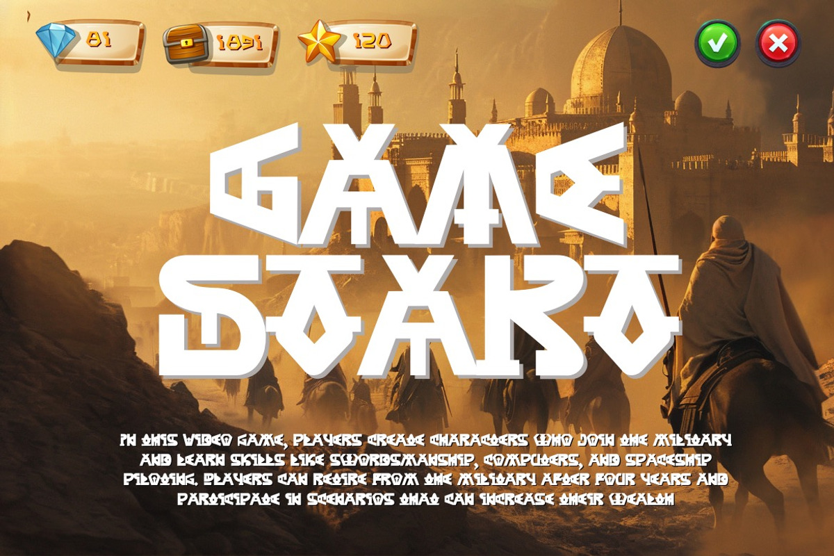 Axubies - Egyptian Gaming Font, a Sans Serif Font by Dhabee (Photo 5 of 15)