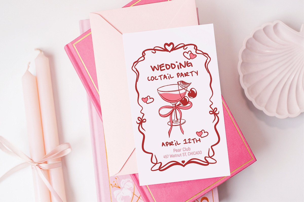 Love Coquette style. Vector clip art, a Decorative Illustration by Tata Pilip (Photo 4 of 23)
