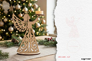 Christmas Angel Candle Holders SVG, a Decorative Illustration by svgocean (Thumbnail 10 of 14)