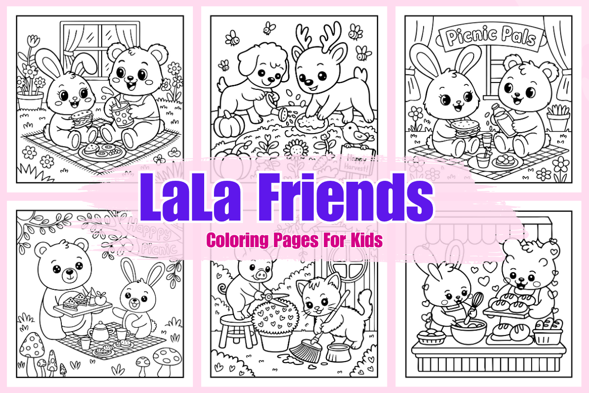 LaLa Friends Coloring Page Vol-01, a Decorative Illustration by Daisy ...