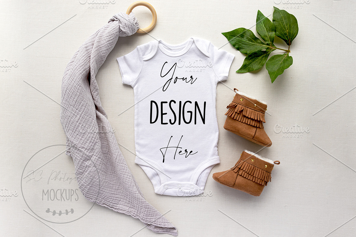 Baby Vest Bodysuit Mockup JPG, a Beauty & Fashion Photo by SC Photography & Design (Photo 1 of 2)
