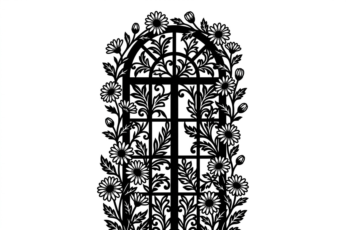 50 Floral French Window Ornament, a Decorative Illustration by Amazin_art (Photo 19 of 24)