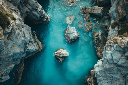 Glorious turquoise waters flow aroun, a Photo by Tanuart