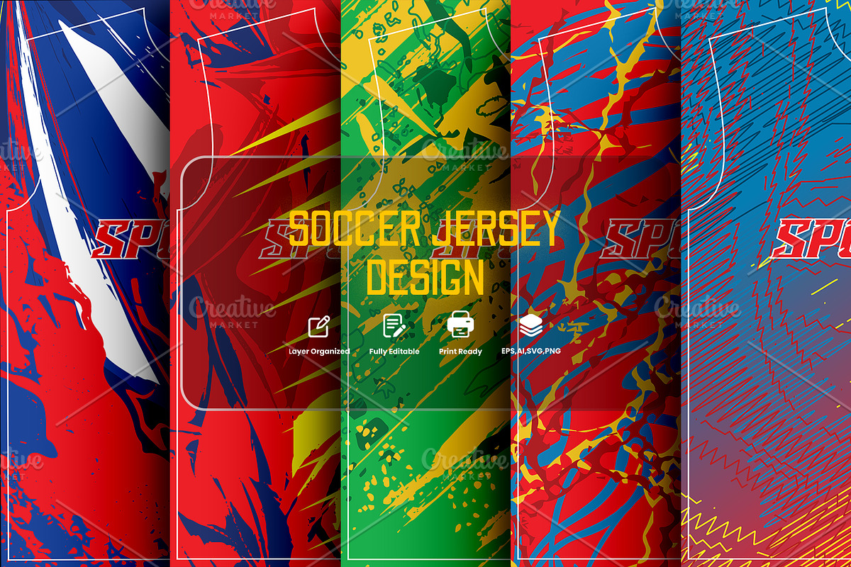 Abstract Sports Jersey PatternBundle, a Sport Illustration by samsulpassive (Photo 1 of 3)