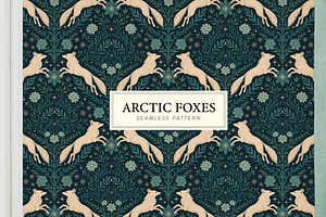 Arctic Foxes Seamless Pattern, a Pattern Graphic by Dina Mae