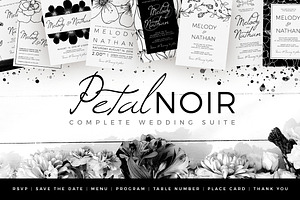 Petal Noir - Wedding Suite, an Invitation Template by AM Studio