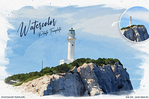 Watercolor photo template, a Templates & Theme by fashionaddict