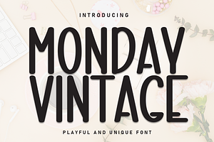 Monday Vintage Script Font