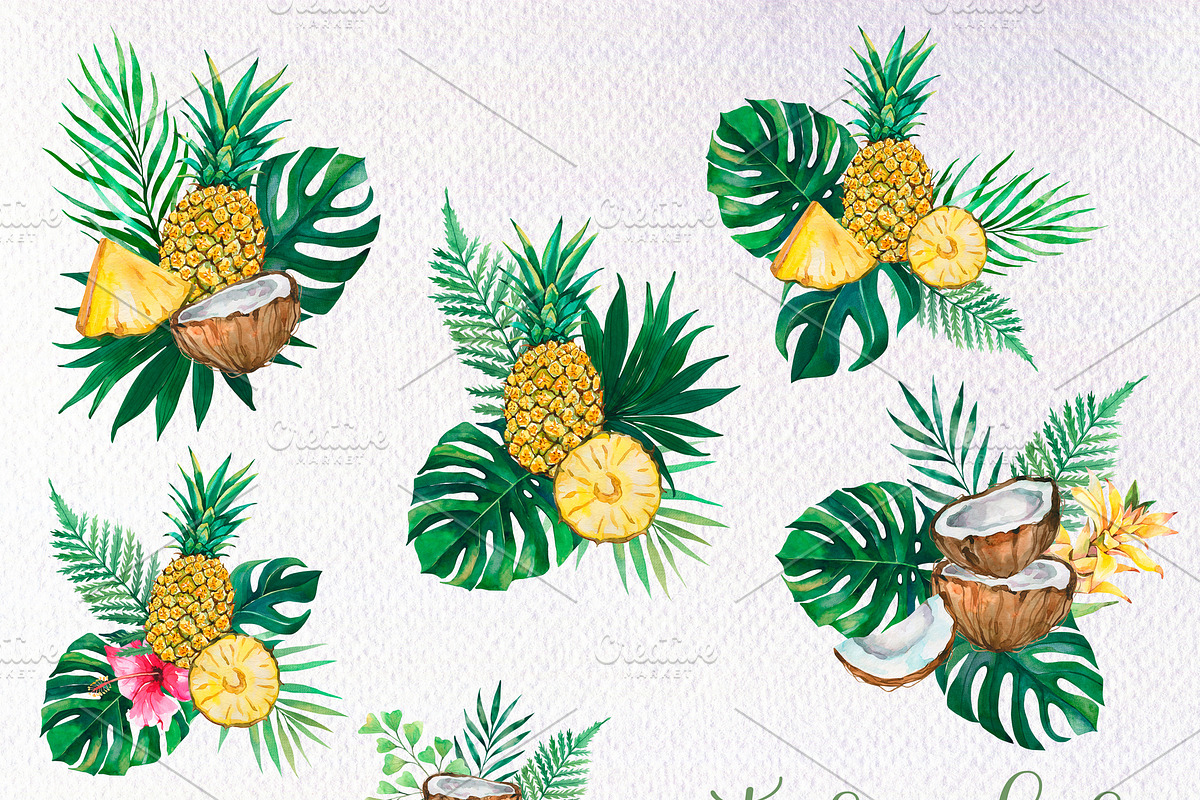 Watercolor Tropical BIG BUNDLE PNG, a Seasonal Illustration by PatternPalette (Photo 10 of 15)