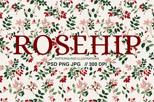 Rosehip Elegant Romantic Pattern
