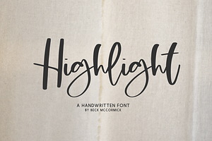 Highlight Script Font