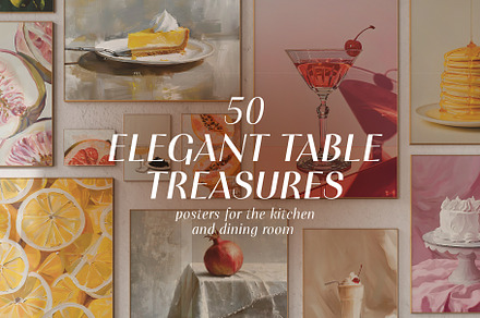 Elegant table treasures. Poster set, a Background Graphic by Lidberia