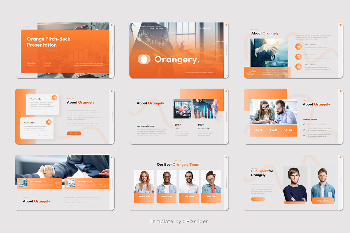 Orange Pitch Deck Keynote, a Presentation Template by Pixslides (Photo 2 of 5)