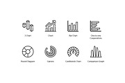 Graph And Diagram thin line icons, an Outline Icon by vectorstank (Thumbnail 4 of 6)
