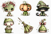 Whimsical Halloween Clipart Bundle, an Illustration by Craft Nest (Thumbnail 5 of 6)
