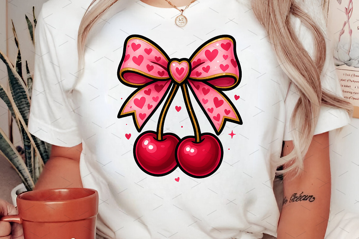Cherry Love Valentine Coquette Heart, an Illustration by Libby Wishes (Photo 7 of 7)