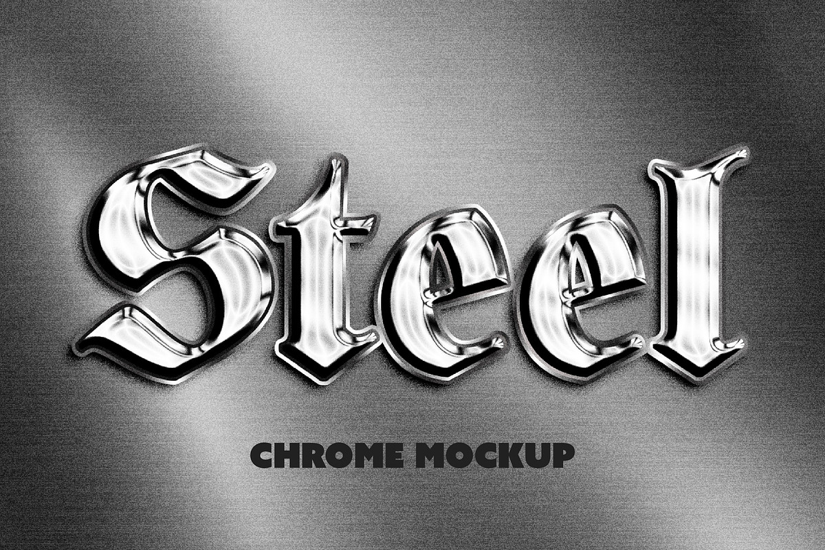 Silver Steel Chrome Mockup, a Brushes & More by studiogstock (Photo 1 of 5)