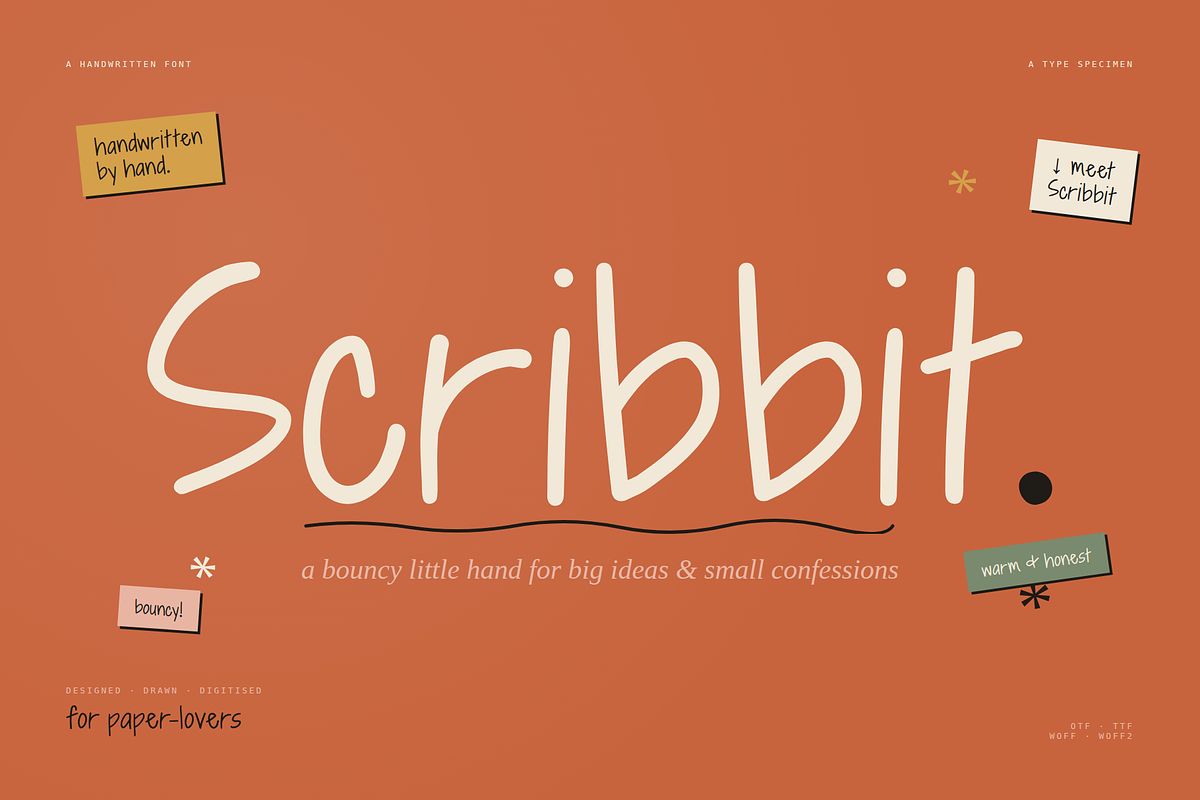 Scribbit - Bouncy for Cozy Brands, a Handwritten Font by Lettra Studio (Photo 1 of 16)