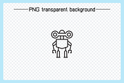 Cute Robot Avatars Vector Bundle, an Outline Icon by Designfour (Thumbnail 3 of 6)