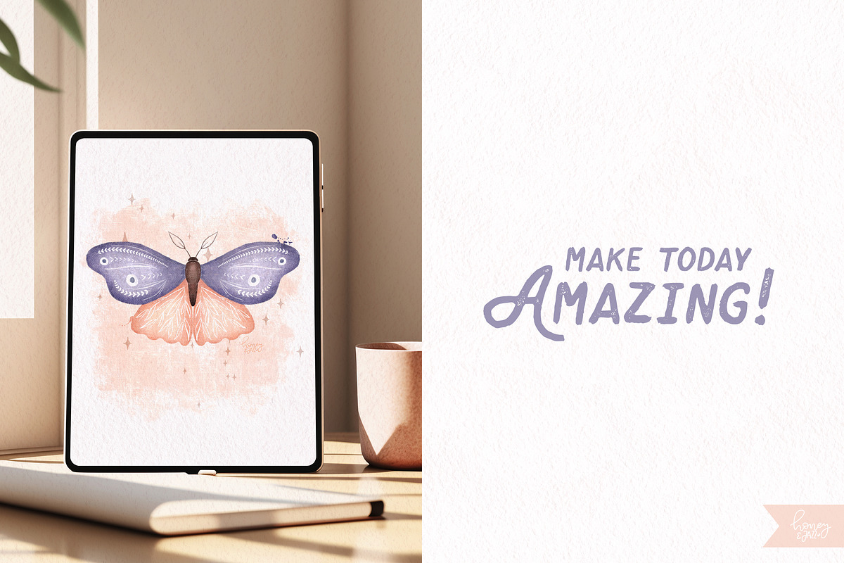 Boho Illustration Procreate Brushes, a Brush Add-On by Honey & Jazz Co. (Photo 10 of 10)