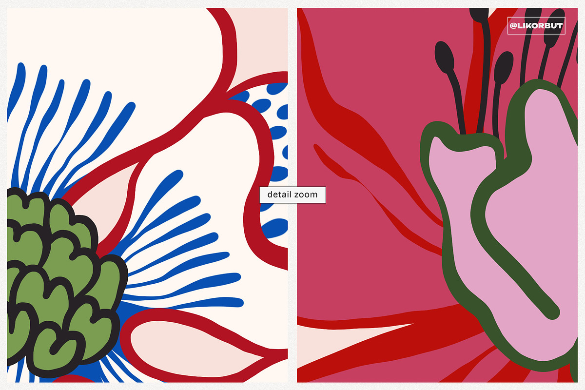 Abstract Modern Flowers Graphics, a Decorative Illustration by likorbut (Photo 9 of 10)