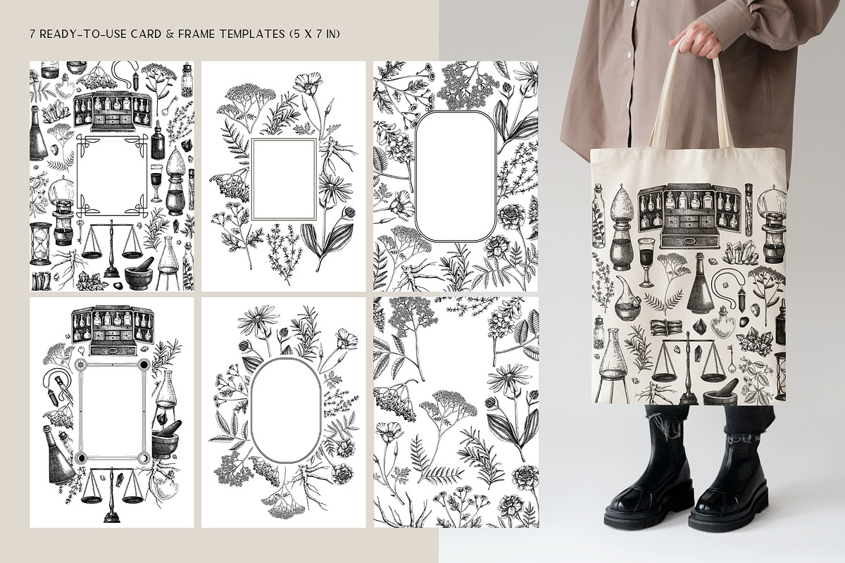 Vintage Apothecary Branding Bundle, a Healthcare Illustration by Yevheniia (Photo 6 of 11)