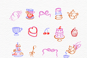 Line drawing tea party clipart, an Outline Icon by Invite to Clipart (Thumbnail 2 of 3)
