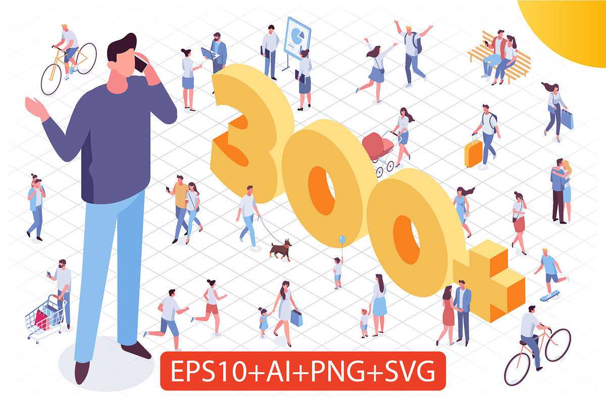 300+ Isometric People vector set, a Person Illustration by Vector_Art (Photo 1 of 23)