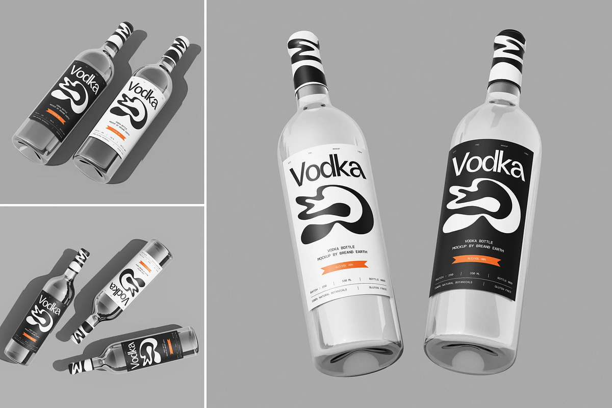 Vodka Bottle Mockup, a Packaging Mockup by Brand Earth (Photo 1 of 4)