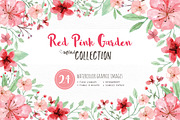 RedPink Garden Flower Graphic Set, an Illustration by May • SHO (Thumbnail 1 of 9)