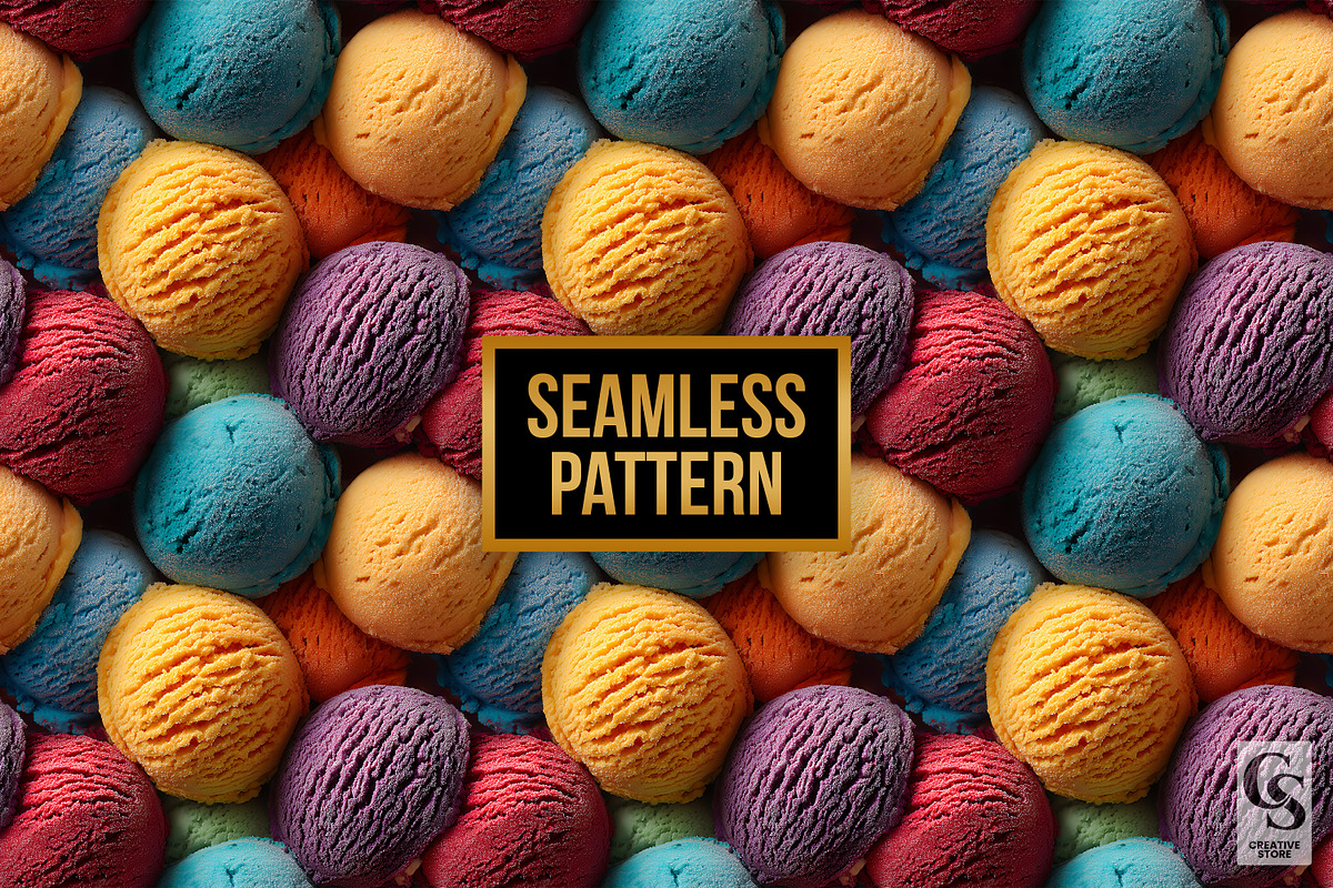 Colorful Ice Cream Scoops Patterns, a Pattern Graphic by Creative Store (Photo 4 of 5)