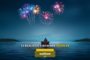 PNG fireworks photoshop overlays, a Layer Style Add-On by Walllow Creatives (Thumbnail 1 of 6)