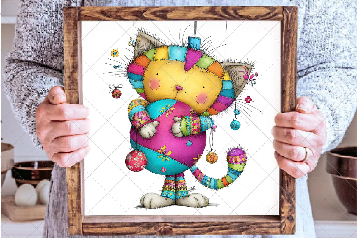 Whimsical Christmas Cat Clipart, an Illustration by SinaCreation (Photo 5 of 6)