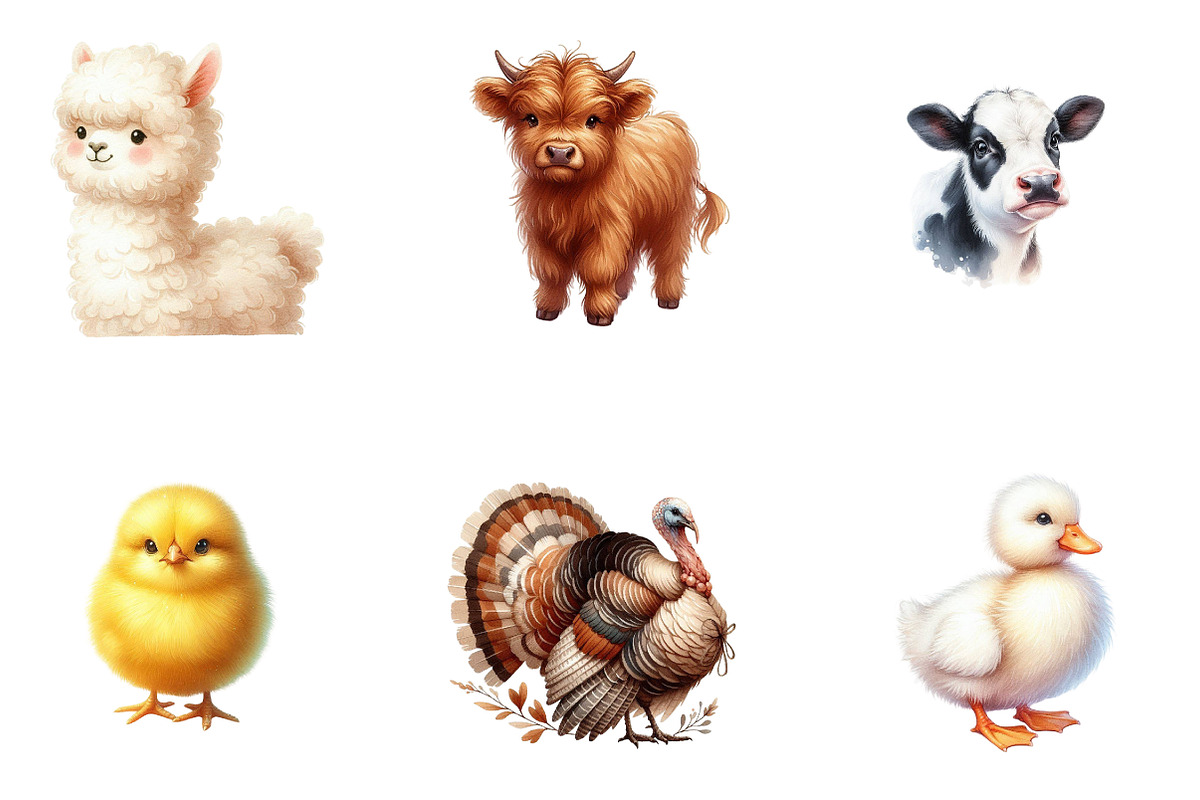 Farm Animal Clipart, a Seasonal Illustration by CreationArt (Photo 3 of 5)