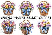 Spring Wicker Basket Clipart, an Illustration by OK Design (Thumbnail 3 of 6)