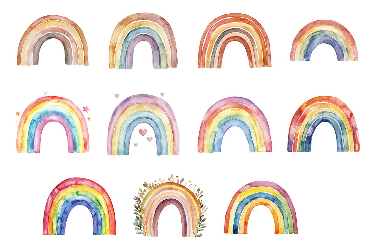 Watercolor Boho Rainbow, an Illustration by Design Market (Photo 3 of 3)
