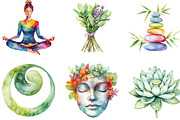 Watercolor Yoga Lover Clipart, an Illustration by Designking (Thumbnail 3 of 5)
