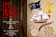 Pirate Watercolor Clipart Bundle PNG, a Decorative Illustration by Olexandra Mur (Thumbnail 1 of 3)