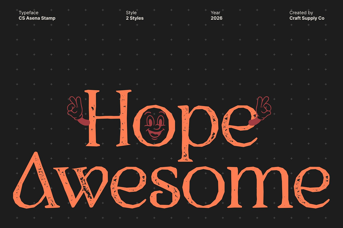 CS Asena Stamp, a Serif Font by Craft Supply Co. (Photo 4 of 8)