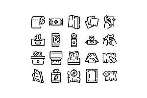 Hygiene paper products line art, an Object Illustration by pikepicture
