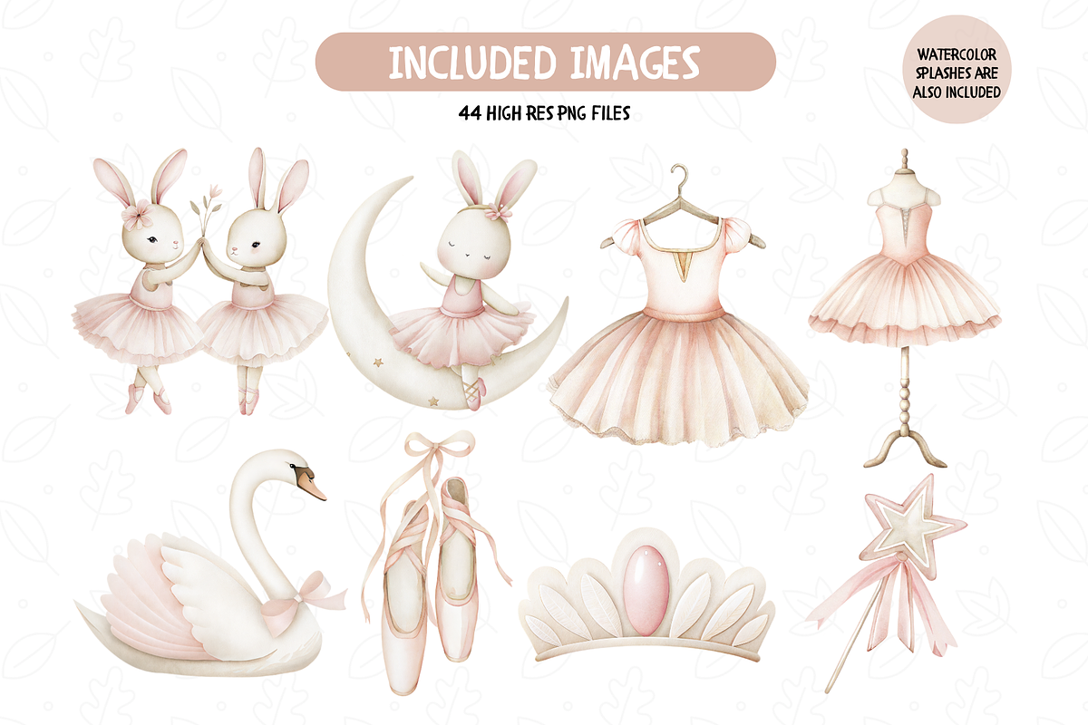 Bunny Ballerina Clipart, an Illustration by TatiMockup (Photo 3 of 7)