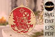 Baby Deer Christmas Ornament SVG, an Object Graphic by DreamPrint404 (Thumbnail 1 of 4)