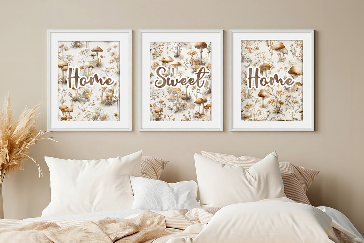 Neutral Mushroom Botanical Scrapbook, a Background Graphic by V Design Creator (Photo 6 of 11)